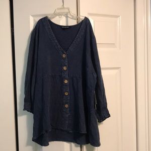 NWT lightweight denim style blouse